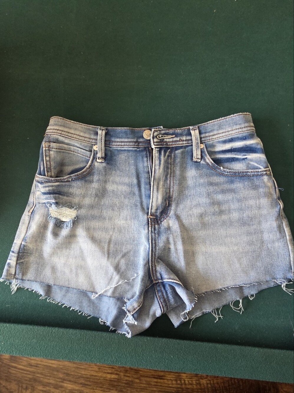Women’s Light Blue Distressed Denim Shorts